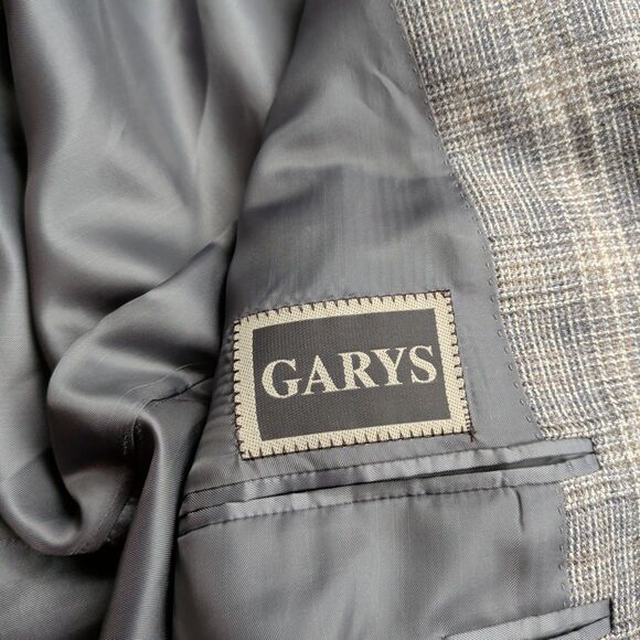 Canali Blazer Sport Coat Mens 38R Silk Wool Windowpane Gray Plaid Suit Italy - Picture 9 of 16